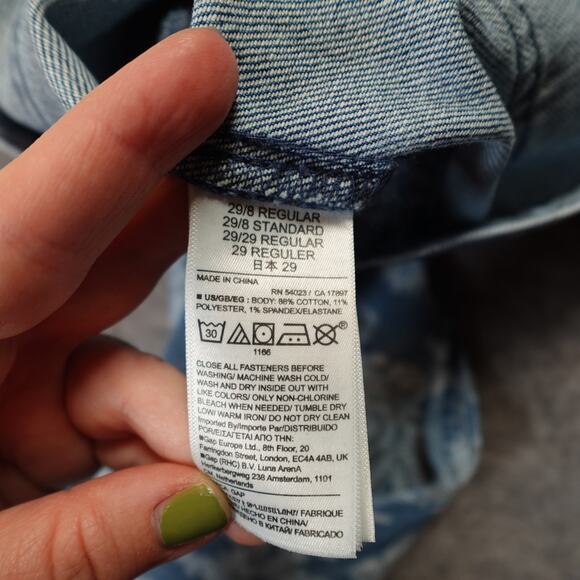 Love Shack Fancy Gap Jeans Womens 8R 29 70s Flare High Rise Floral Denim Blue - Picture 7 of 10